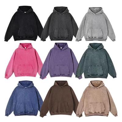 Ciężka bluza z kapturem do noszenia na co dzień, prana, vintage, ciemna, luźna, oversize, unisex