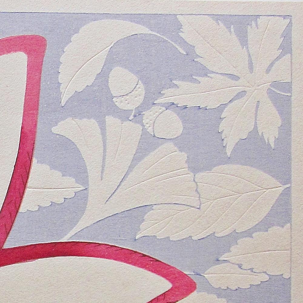 [USED] Woodblock print, knot pattern, autumn leaves