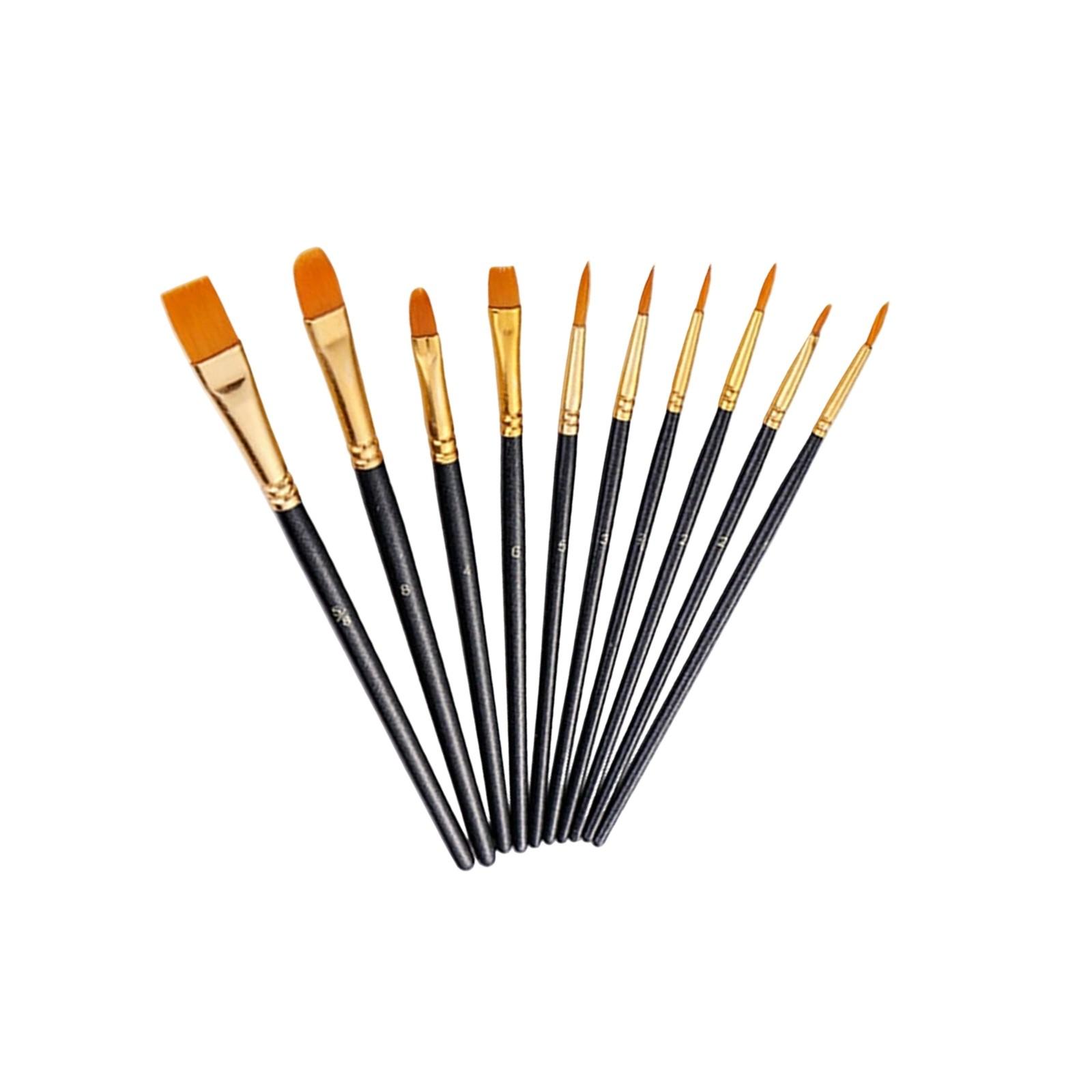 

Premium 10-Piece Pink Paint Brush Set for Acrylic, Watercolor, Oil Painting – Professional Art Supplies Kit for Artists, Kids, and Beginners One Size чёрный