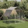 VidaXL Chicken Coop with Roof 2.5x2x2.25 M Galvanized Steel, Walk-in Chicken Coop, Accessible Chicken Run, Chicken Cage 4104030