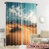 Set Of 2 Flat Printing Curtains Without Rod Desert Horizon Popular Digital Printed Durable Polyester Fabric Made