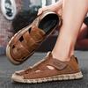 Fashion Roman Mens Shoes Luxury Brand Flats Summer Men Sandals Fashion Mens Casual Shoes Outdoor Men Leather Sandals for Men Beach Shoes