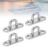 4Pcs Staple Ring Hook Stainless Steel Rugged 800LB High Strength Pad Eye Plate U Hook For Marine Yacht RV 45x15mm/1.8x0.6in