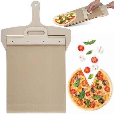 Pala para Pizza Deslizante Portátil Pala Deslizante para Pizza Pala Espátula Antiadherente con Tela de Alta Temperatura
