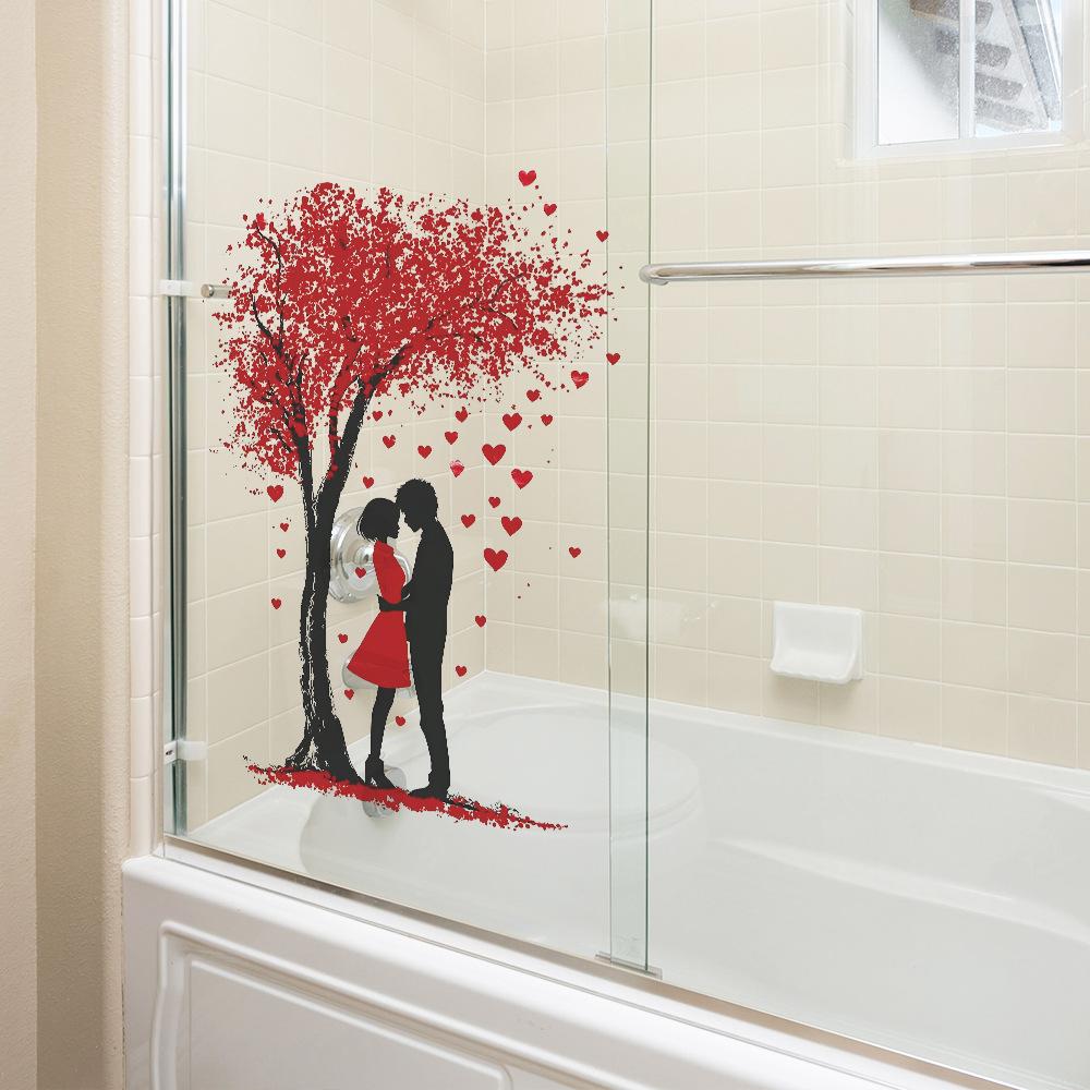The Wall Beautification Stickers for The Entrance Hall of The Couple's Living Room Under The Love Tree on Valentine's Day