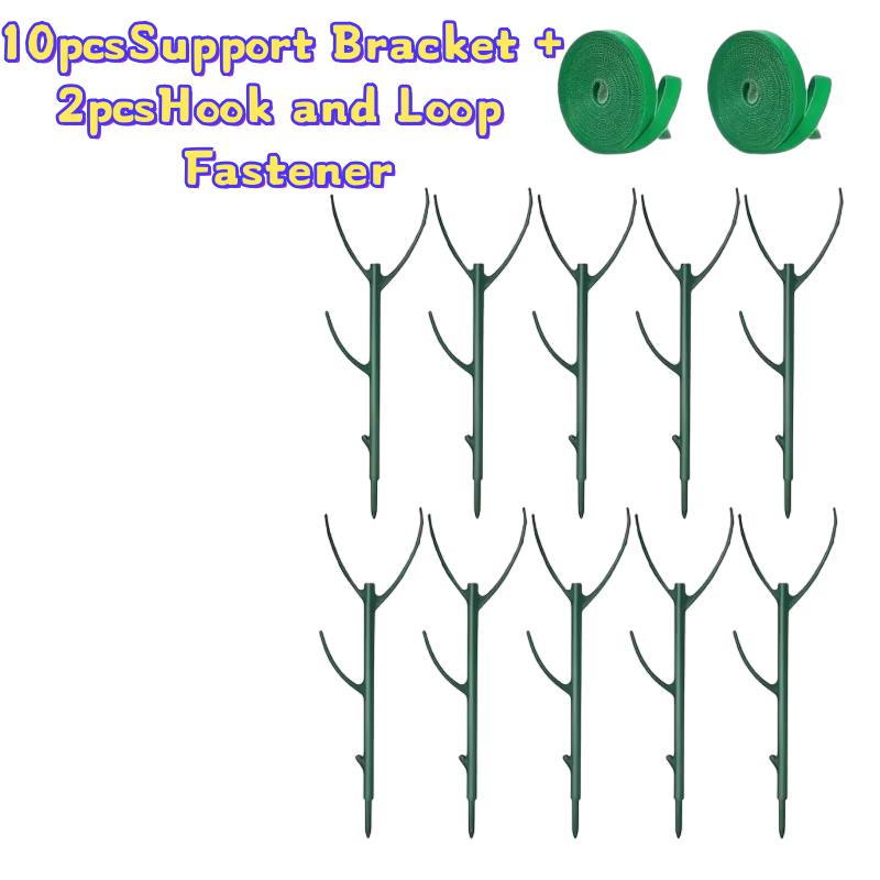 

12pcs Monstera Plant Stakes: 10 Tall Stackable Poles + 2 Hook/Loop Tapes - Durable Outdoor Trellis for Climbers