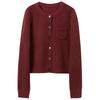 Sancai 2025 Winter Round Neck Knit Cardigan with Colorful Buttons
