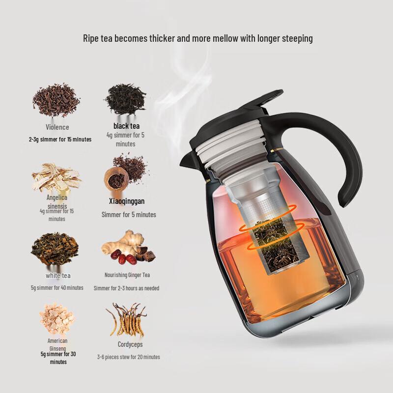 TOMIC Insulated Ceramic Tea Brewer Kettle