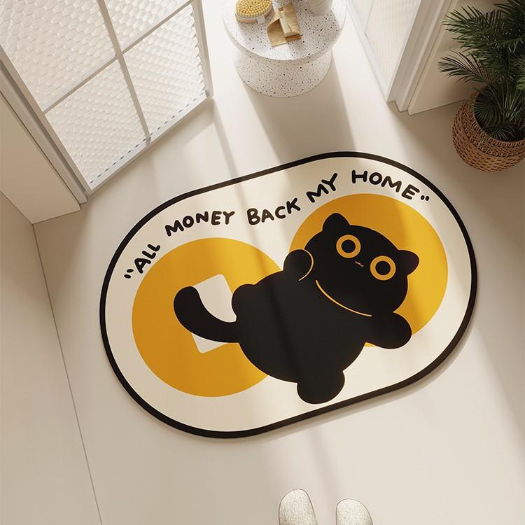 

Мультяшный кот Простой диатомовый грязевой тип ванной комнаты Ванная комната Душевая комната Противоскользящая подушка для грязных ног Водопоглощение Быстросохнущая Бытовое использование 50 * 80cm