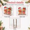 Decorative Paper Holder Wooden Christmas Napkin Holder, Cute Gingerbread Elk Santa Standing Tissue Dispenser, Stable Rack Farmhouse Cocktail Serviette