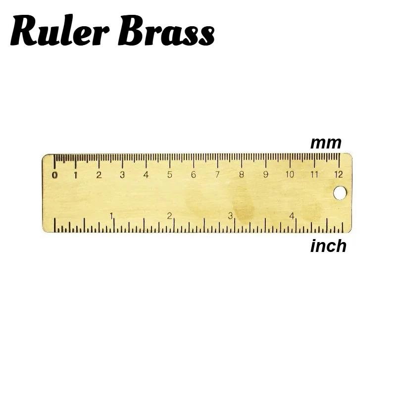 1pc Mini Brass Vernier Caliper 80/100mm, Dual Scale MM INCH for Precision Measurement, Jewelry Woodworking Craft Tool