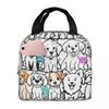 Cute Various Small Dog Animals Insulated Lunch Bag for Kids School Cooler Thermal Food Box Tote Portable Lunch Boxes Container