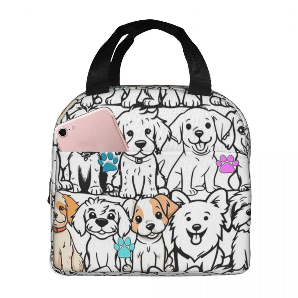 Cute Various Small Dog Animals Insulated Lunch Bag for Kids School Cooler Thermal Food Box Tote Portable Lunch Boxes Container