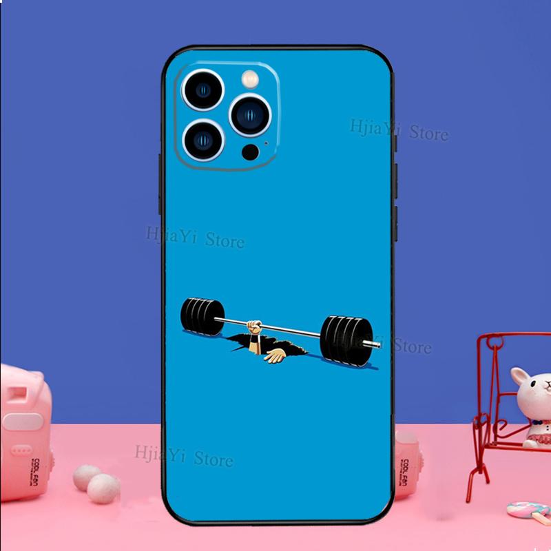 Gym Fitness Bodybuilding Phone Case For iPhone 16 15 12 13 Mini 11 14 Pro XS Max Plus X XR Silicone Cover