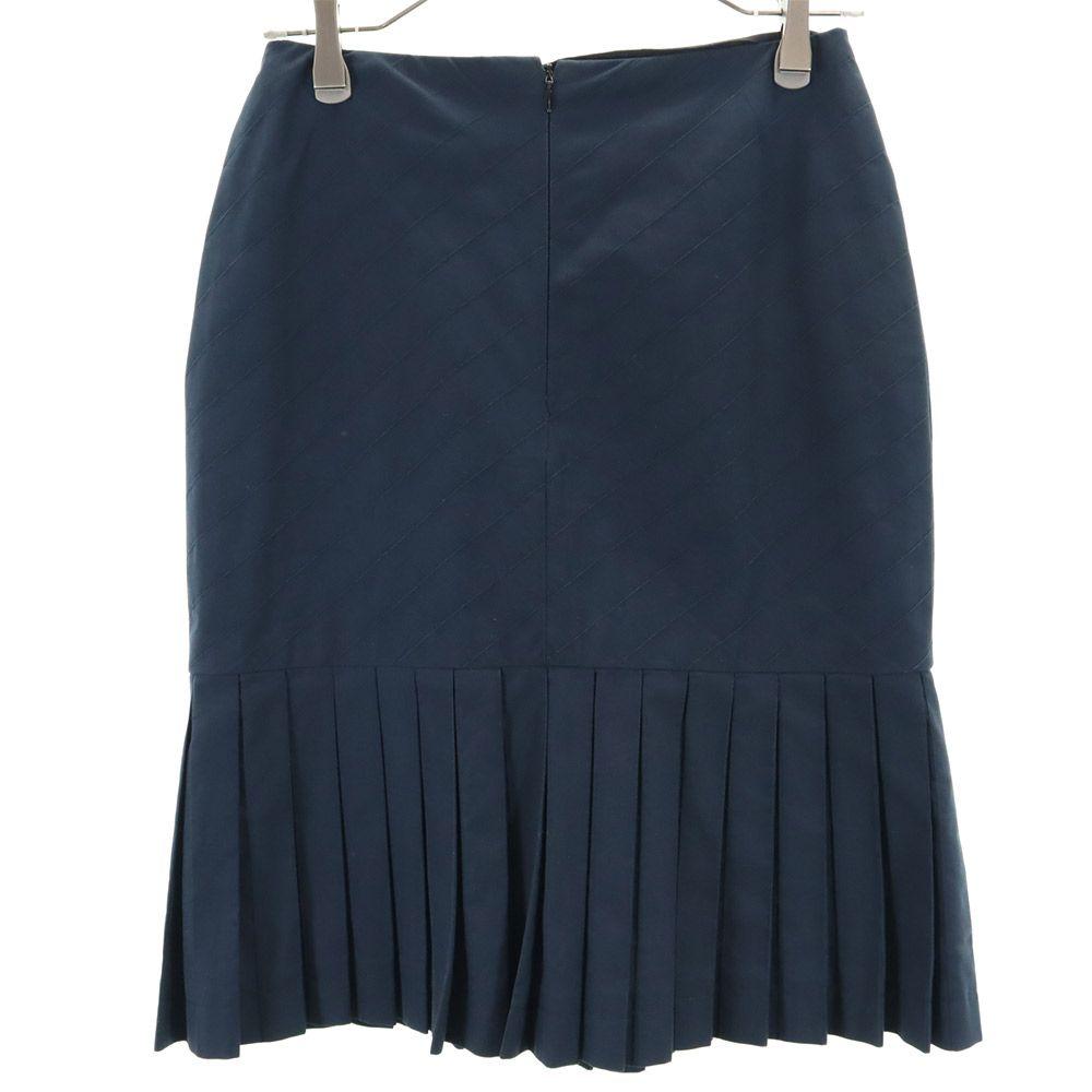 Chanel Made In France Midi Skirt 36 Navy System Women Used