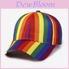Rainbow Striped Baseball Cap With Embroidered Logo For Casual Outdoor Wear