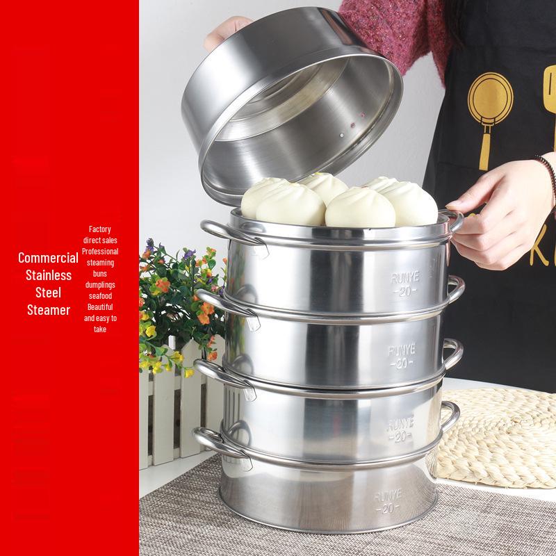 Compact Stainless Steel Steamer for Buns and Dumplings