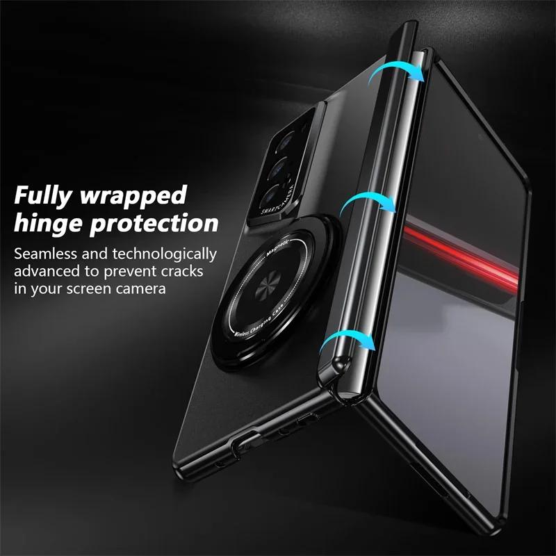 Magnetic Hinge Holder Phone Case for Honor Magic V2 RSR VS3 V3 V5 Screen Glass All Inclusive Folding Stand Shockproof Cover