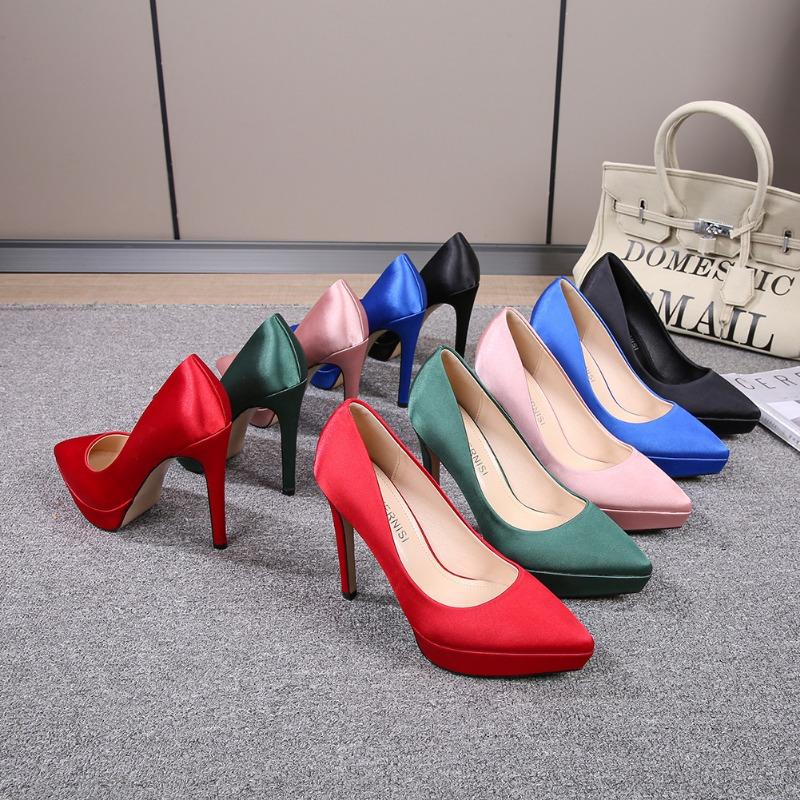 Evening dress fashion sexy fashion pointed head shallow mouth high heels