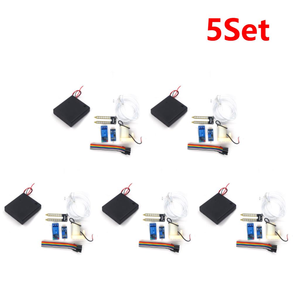 1-5 Sätze Wasserpumpenmodul-Kit Automatisches DIY-Bodenfeuchtedetektion Garten-Tropfbewässerung Bewässerungssystem Zubehör