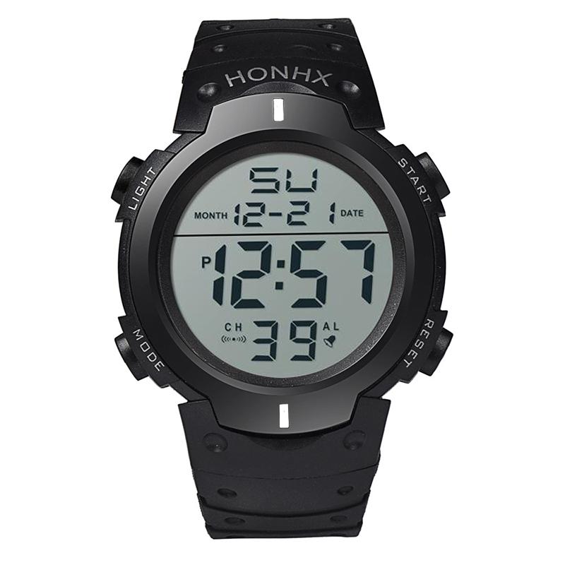 

Digital Honhx Electronic Led Sport Watch Waterproof Time Alarm Fashion Gift білий