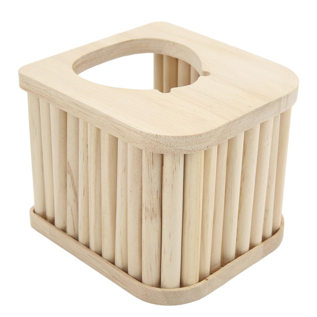 Hamster Holzhaus Halbgeschlossen DIY Leicht zu Reinigen Hamster Holzstab Flachdach Nest mit Leiter für Haustier Hamster