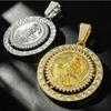 European and American New Alloy Full Diamond Personalized Rotating Sickle Death Pendant Hip-hop Necklace Men's Jewelry