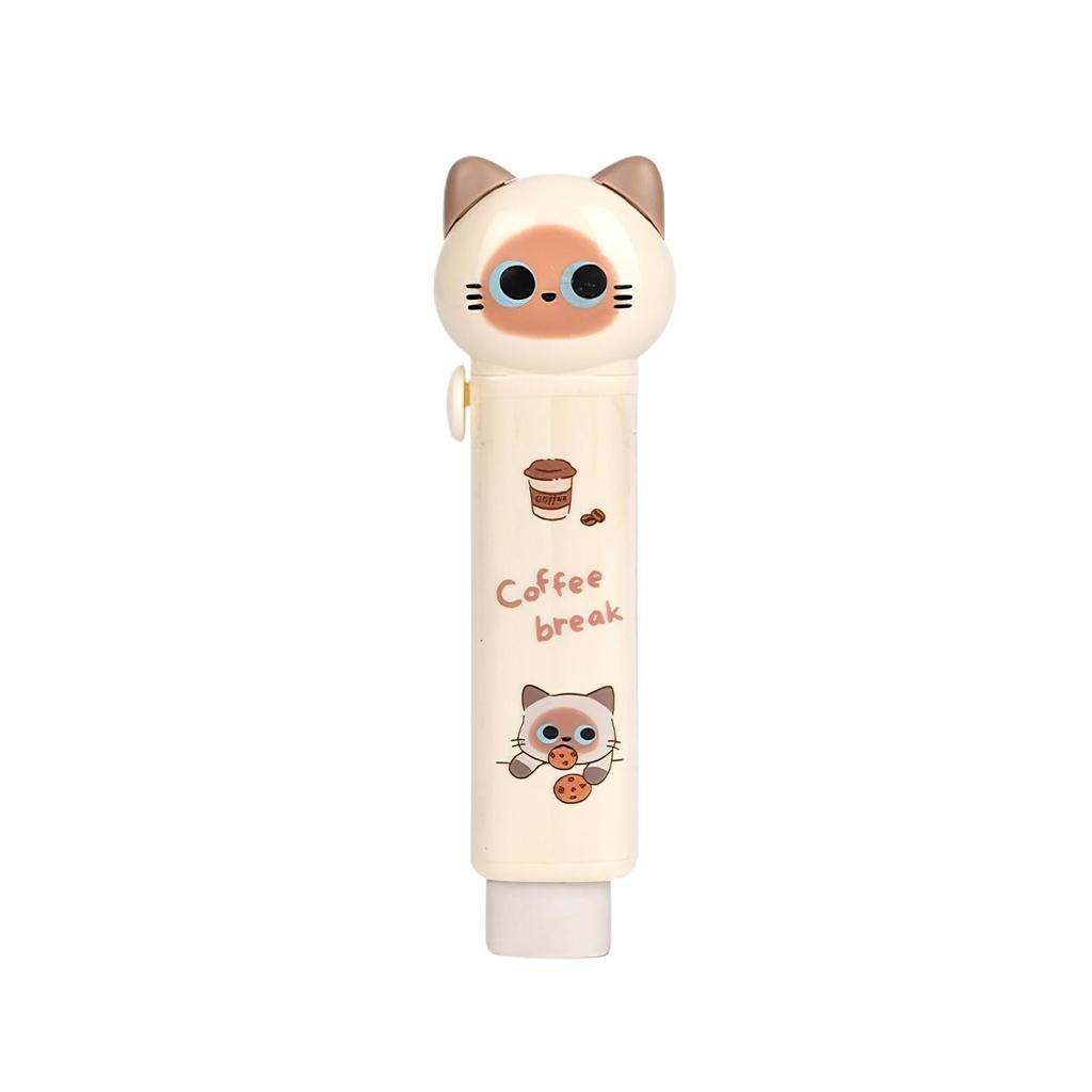 1/4pcs Cartoon Cat Town Eraser Mini Kitty Push Type Rubber Erasers for Pencil Cleaning Stationery School Student
