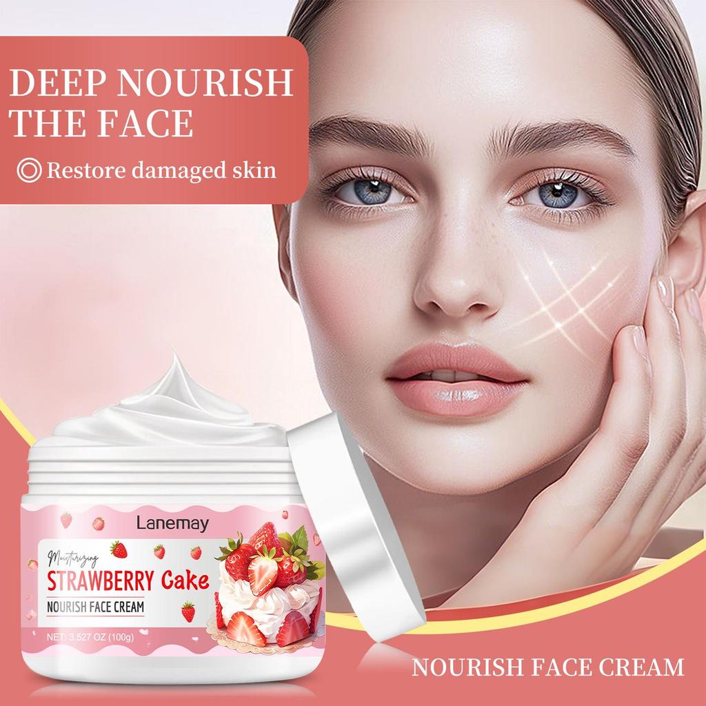 Strawberry Cake Nourish Face Cream-Deeply Moisturizing And Nourishing Face-Suitable For All Skin Types, 100ml