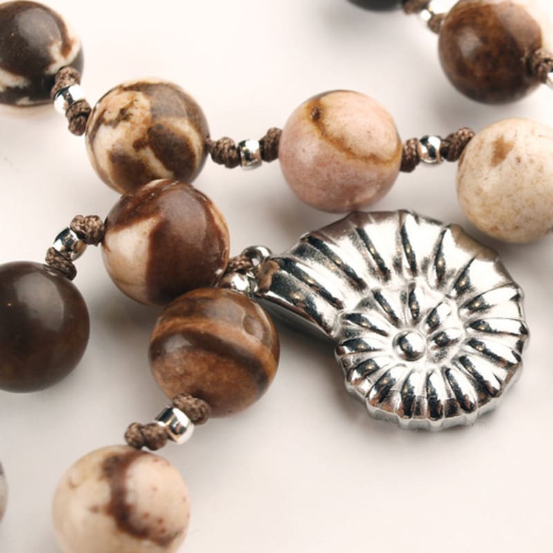 Rubati Necklace_Brown Jasper Ammonite