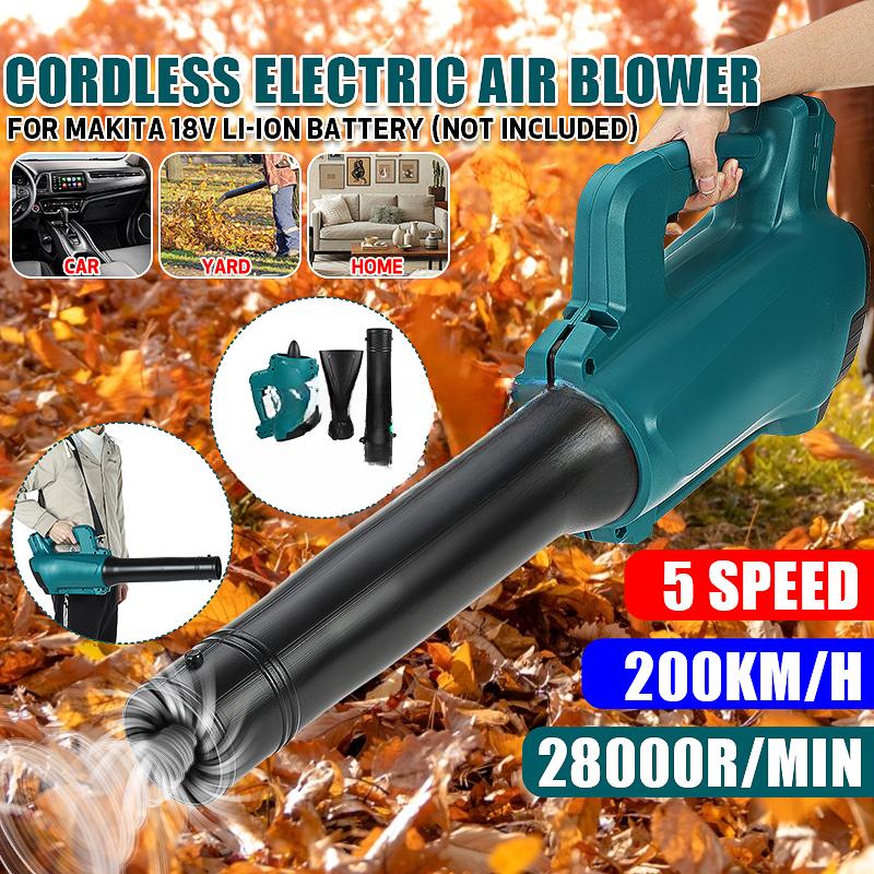 28000r/min 5 Speed Cordless Electric Leaf/Snow Air Blower Collector Garden Power Tools For 18V Battery (Not Included)