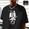 Vintage Scooter PX Accessories Moto T-Shirt Vintage Cotton Plain Mens Funny T Shirts Casual Har