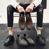 [Hot-selling Trendy Models] 2024 Summer Youth Retro Casual Leather Shoes British Brock Men's Leather Shoes