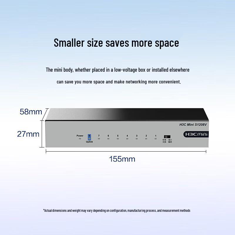 H3C Mini S1208V 8-Port Gigabit Unmanaged Switch