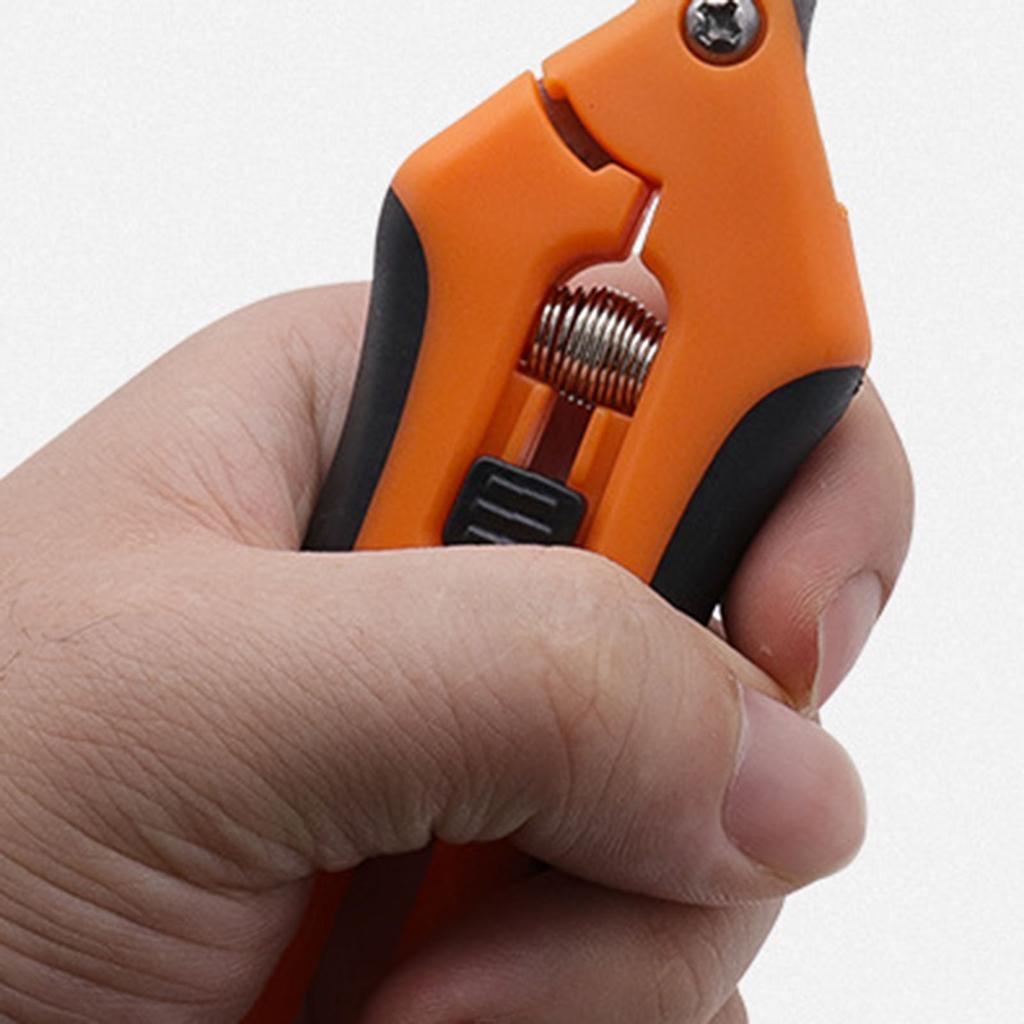 Trimming Scissors With Spring-Loaded Easy Cutting Electrical Cable Notch For Tree Branch Hedge