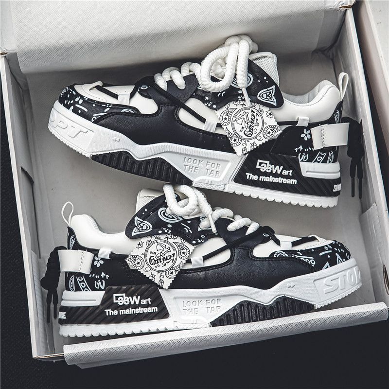 Men's Casual Shoes Trendy Comfortable Lace-up Sports Shoes Summer New Students All-match Skateboard Shoes Tenis Masculino