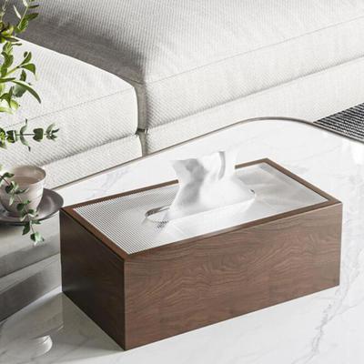 Taschentuchbox mit Holz-Acryl-Deckel und leicht zugänglichem, multifunktionalem Desktop im chinesischen Stil