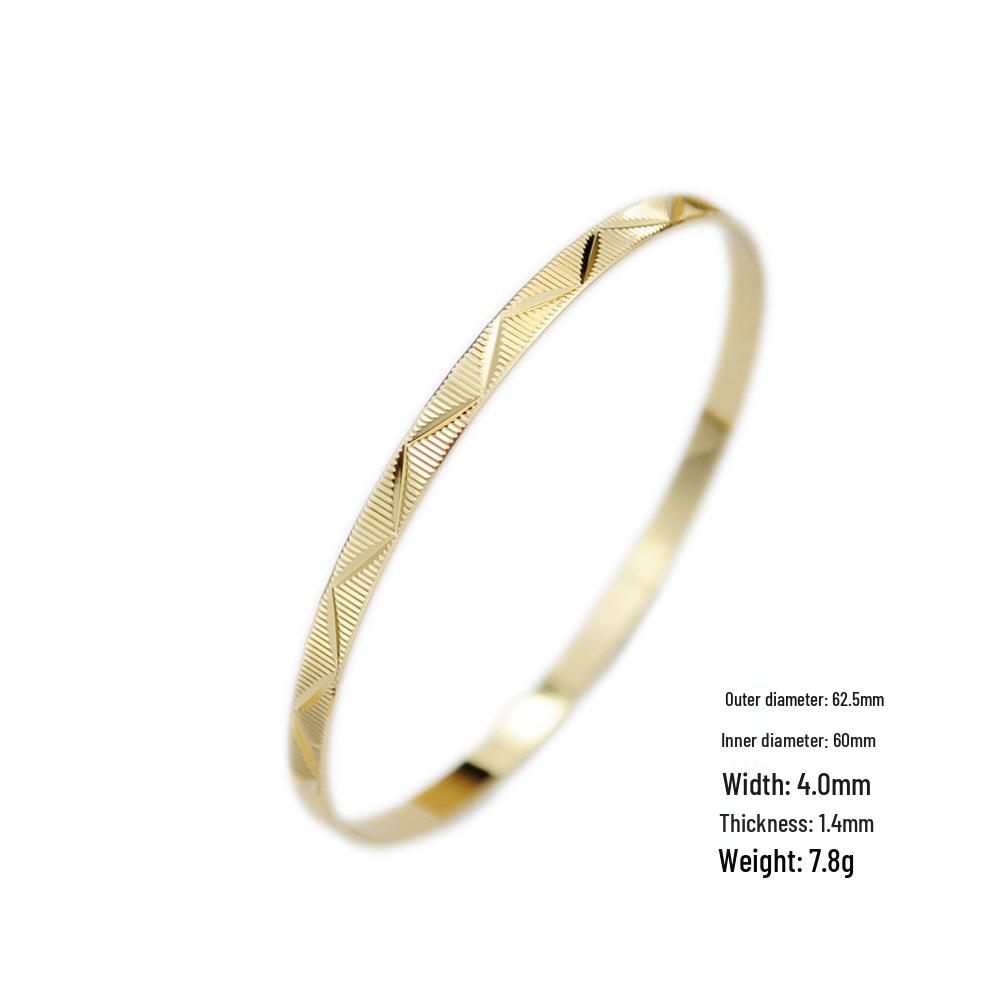 2023 Luxury Brass Bracelet: Frosted Engraved Ring  Coil Design