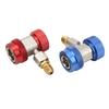 2 Quick Couplers for R134A AC   Condition, Red and Blue High Low Adapter with Side Fitting and Safe Design, Brass + Metal Connectors Extractor, Easy