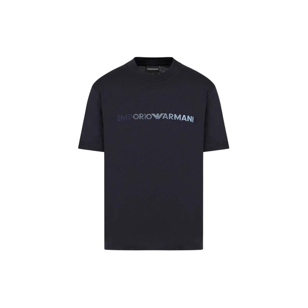 EMPORIO ARMANI Logo Embroidered Pima Jersey T Shirt 3D1TG3-1JPZZ-09R2