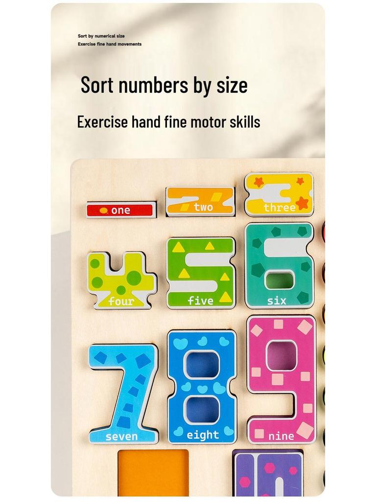 Kids' Wooden Number Puzzle and Large Building Blocks – Early Learning Toy