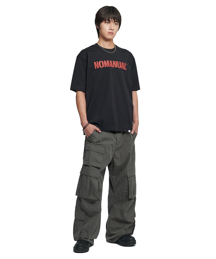 Nomaenyueol Nm Text Logo T-Shirt - Black