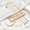 5pcs Bracelet Set for Women, Stainless Steel Stackable 18K Gold Plated Cross Paperclip Cuban Chain Bracelets Stack Waterproof