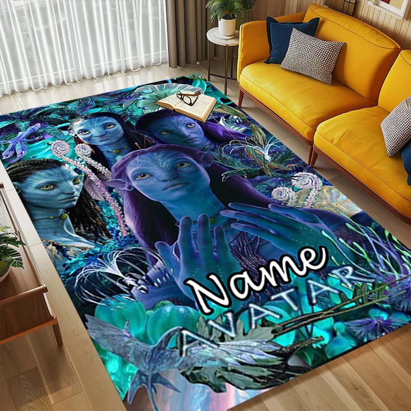 Tappeto Personalizzato con Nome e Avatar Mondo Soggiorno Antiscivolo Morbido Tappeto per Camera da Letto Sala Giochi Divano Ufficio Decorazioni per la Casa Zerbino
