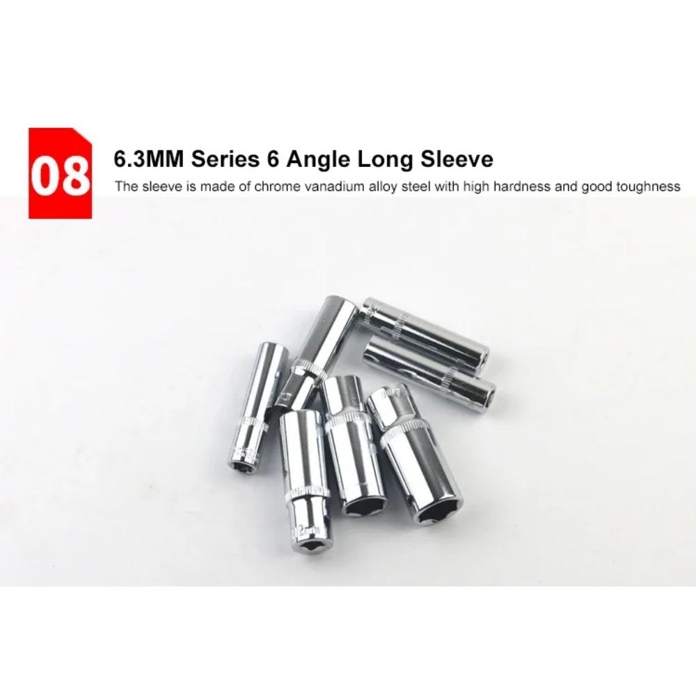 1 set de instrumente noi pentru repararea mașinii, 46/53 bucăți/set, set de prize de 1/4 inch, instrument de reparație auto, cheie dinamometrică cu clichet, set combinat de instrumente pentru repararea auto