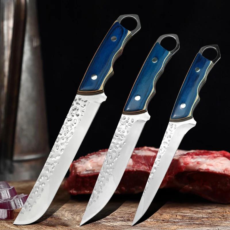 Hand Forged Blade Kitchen Knives Meat Cleaver Slicing Fish Butcher Boning Knife Wood Handle Chef Knife Stainless Steel Knife