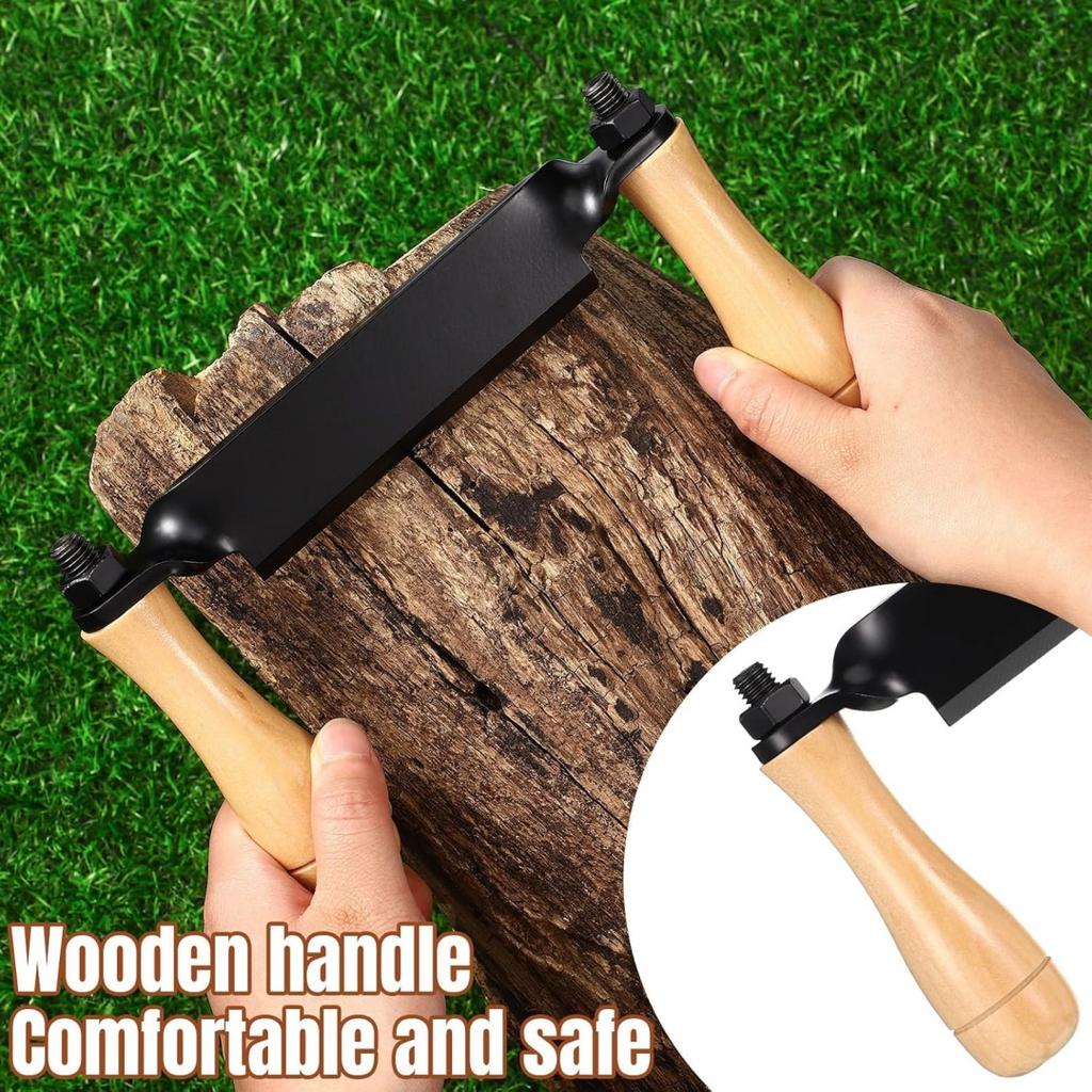 Draw Knife Felled Draw Shave Tool Efficient Comfortable Grip Tree Bark Peeler Tool for Woodworking Bark Removal Tool Unsharpened