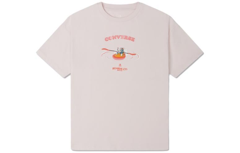 Converse T Shirt Women s Gray Pink 10025883-A03 L