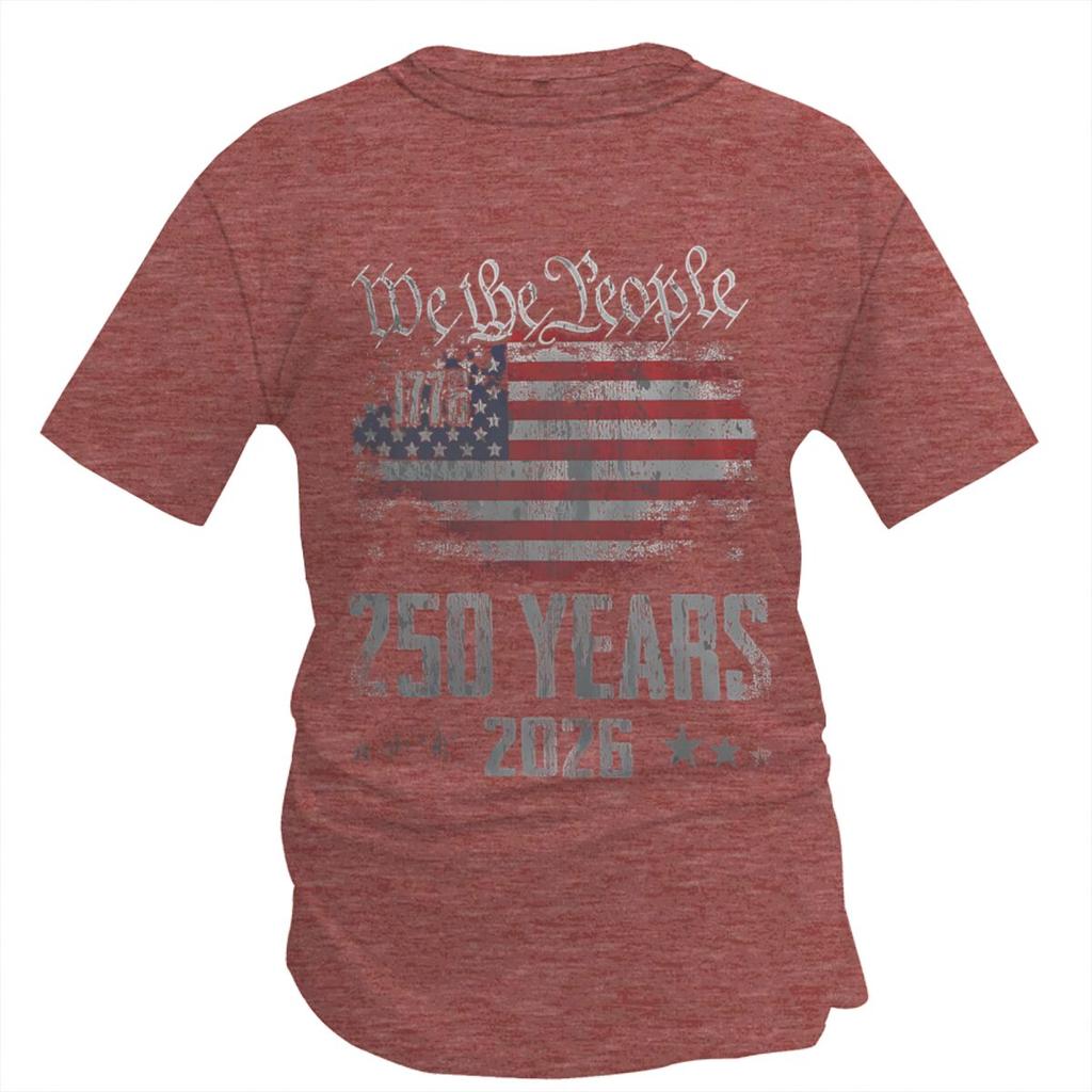We The People 17762026 Tshirt 250 Years Of Freedom Vintage Usa Flag Graphic Tee Patriotic 4th Of July Casual Unisex Shirt