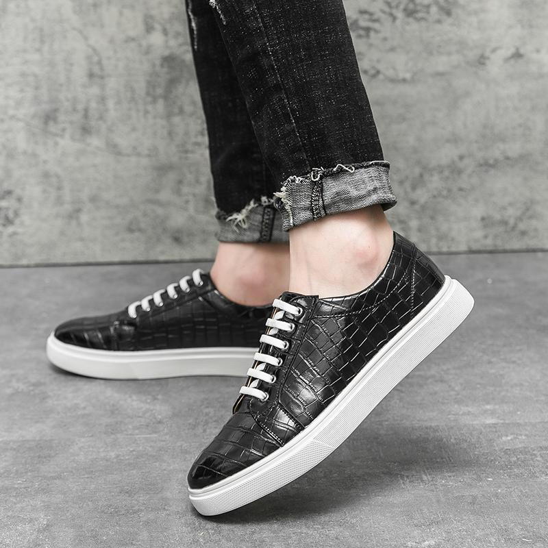Spring New Luxury Brand Mens Shoes Leather High Quality Oxford Shoes Lace-up Leather Designer White Sole Casual Shoes Footwear